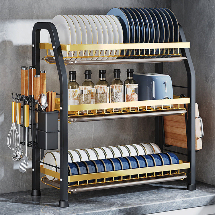 Kitchen Shelf Dishes and Plates Storage Rack Drain Rack Household Multifunctional Bowl Rack Dish and Chopsticks Storage Box Bowl Rack