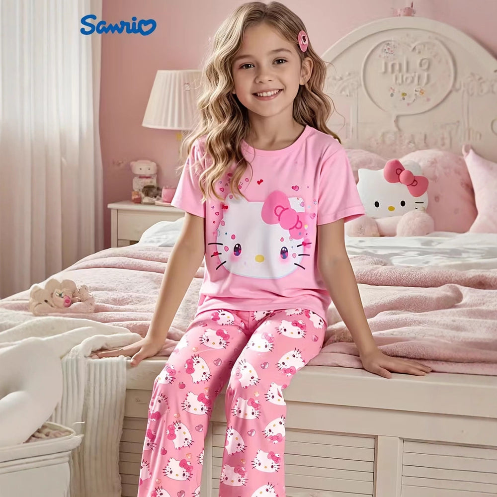 wholesale: girls' short-sleeve pajama sets - lightweight spring/autumn styles for big kids. stylish and trendy loungewear