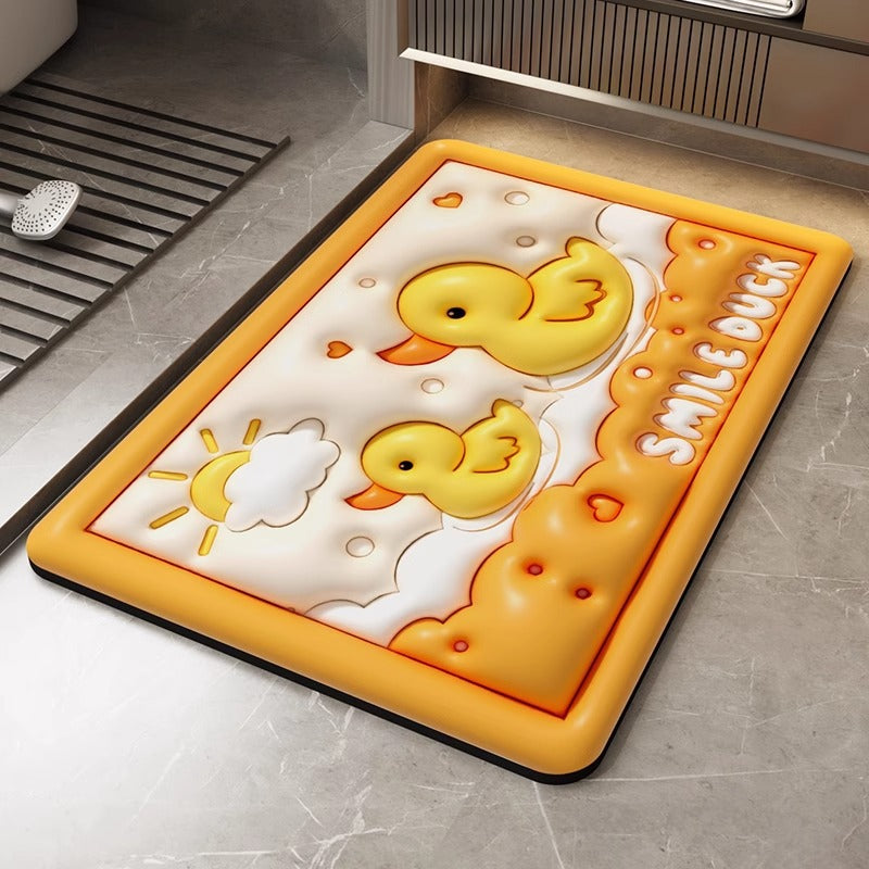 Bathroom floor mat, bathroom door non-slip foot mat, toilet diatom mud absorbent mat, quick-drying cartoon household carpet