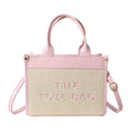 Straw woven tote bag summernew arrival bag for women cross-border small square bag letter patchwork tote bag export women's bag