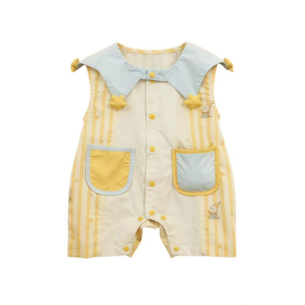 Summer lightweight newborn baby clothes - cute cartoon sleeveless romper for boys and girls, perfect for first birthday celebrations