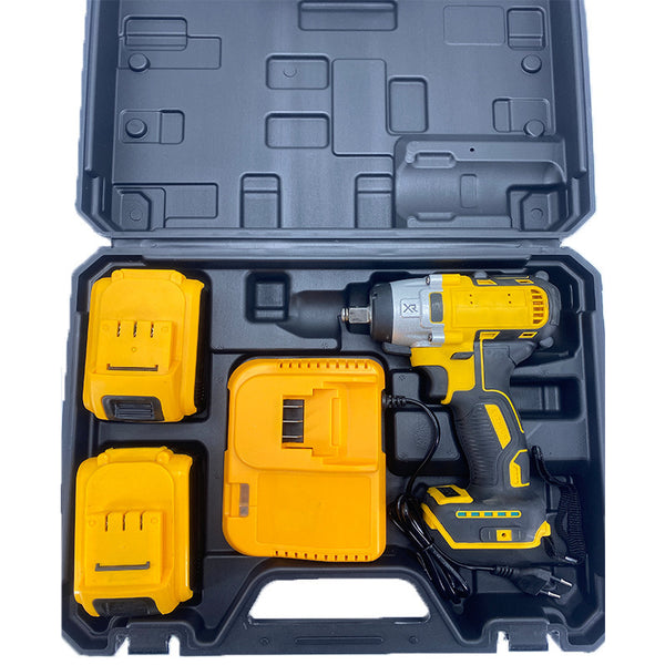 Wholesale Foreign Trade Dehuang Brushless Wrench Lithium Battery Rechargeable Impact Wrench Shelf Worker Rechargeable Air Cannon Large Torque