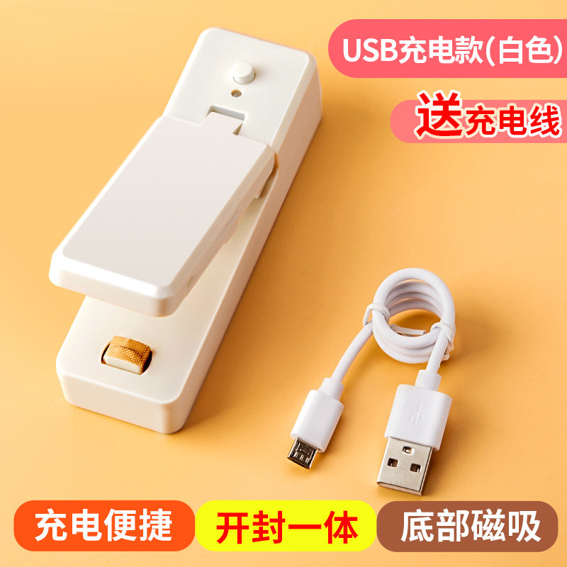 Small usb rechargeable mini sealer - all-in-one portable food bag sealer for snacks