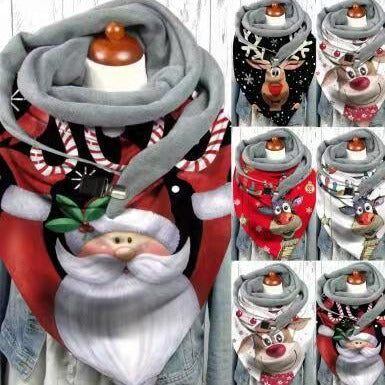 Export fashion buckle imitation cashmere printing scarf long scarf triangle scarf
