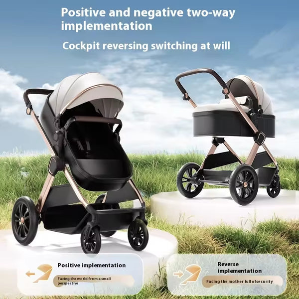 Wisesonle four-wheel stroller high landscape aluminum alloy baby stroller two-way folding artifact wholesale