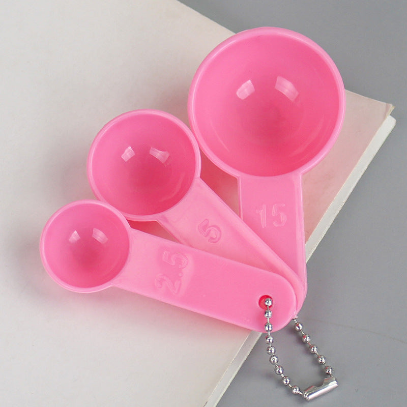 Beauty mask spoon makeup tool seaweed mask powder measuring spoon 2.5/5/15ml mask spoon chain three spoons