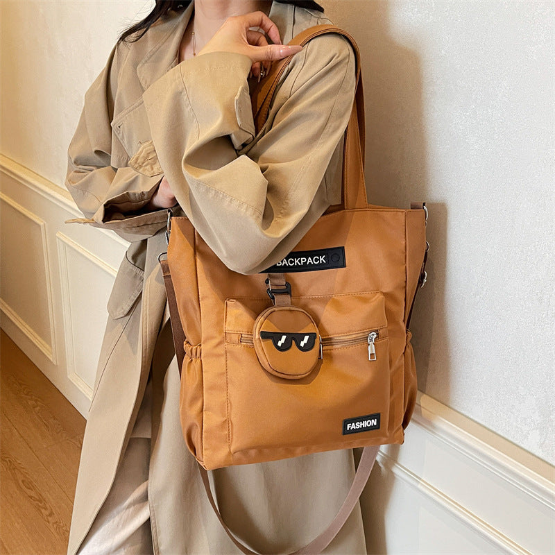 High-value, college-style, large-capacity tote bag - minimalist fashion storage bag, extra-large capacity casual shoulder bag