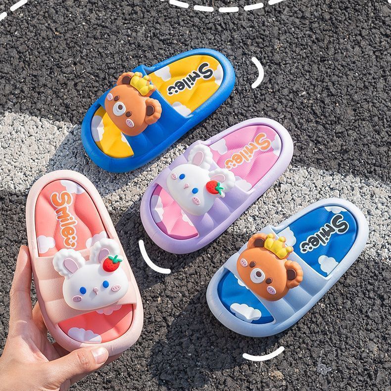 Kids' slippers - summer collection: girls' & boys' anti-slip bath & shower slippers for indoor/outdoor use - soft sole house slippers for toddlers & children