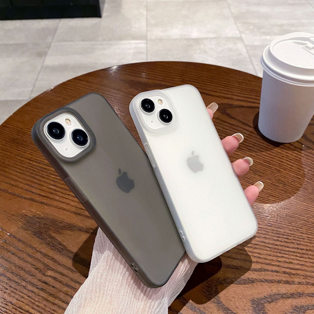 Large hole frosted shell suitable for apple 16pro transparent simple mobile phone case iphone14/12 anti-fall soft protective cover