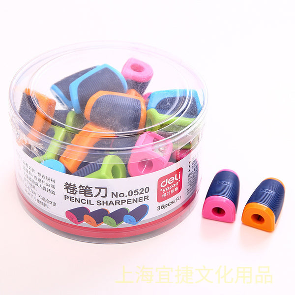 Deli 0520 pencil sharpener, pencil sharpener portable pencil sharpener student non-slip pencil sharpener candy color pencil sharpener