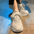 Women's chunky platform sneakers - 2026 new summer breathable mesh low-cut casual retro running shoes