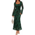 dopamine  autumn new arrival: high-end, elegant, and effortless long-sleeve mesh maxi dress