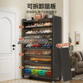 Steel shoe cabinet for home, all-in-one entryway cabinet, multi-layer large capacity storage cabinet, metal dustproof shoe rack