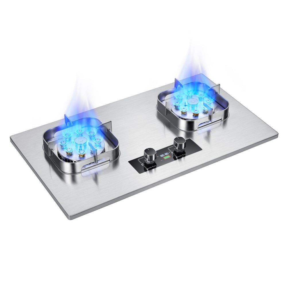Household gas stove stainless steel double burner natural gas lpg stove wholesale custom high heat output