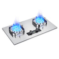 Household gas stove stainless steel double burner natural gas lpg stove wholesale custom high heat output