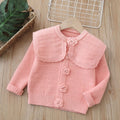 Girls' cardigan sweater, new autumn/winter  collection, children's knitted outerwear, baby girl's single-piece dropshipping handmade wool sweater