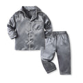 Kids' pajamas - autumn lightweight long sleeve new style - boys' and girls' air conditioning suit - imitation ice silk children's loungewear set