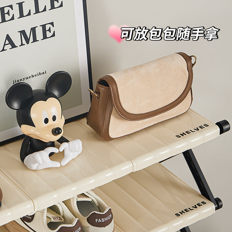 Simple door shoe rack multi-layer household installation-free foldable dormitory shoe storage artifact shoe cabinet storage shelf