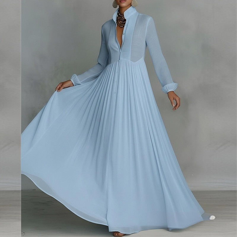 cross-border summer new european and american women's fashion elegant flowy maxi dress