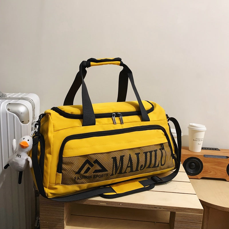 Cross-border men's sports and leisure large-capacity fitness bag women's letter simple accommodation travel bag shoulder messenger bag