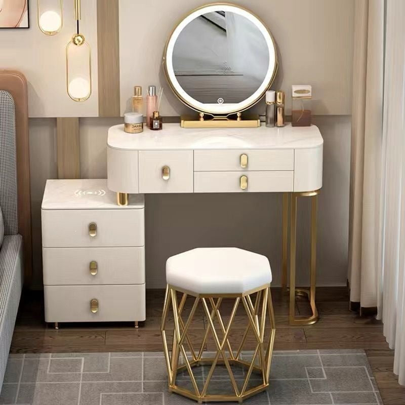 Vanity table bedroom solid wood smart home vanity table multi-functional makeup table accessible luxurycasualplaid vanity table