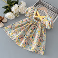 Girls' summer dresses  spring new collection - floral print short-sleeve dress for girls, children's casual dress for babies