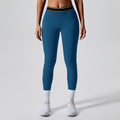 summerhigh waist yoga pants for women anti-curling elastic sports leggings outdoor sports fitness nine-point pants