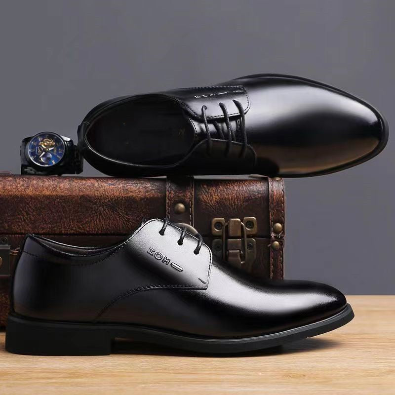 New arrival business formal leather shoes men's casual wedding groom british heightening summer breathable youth pointed toe men's shoes