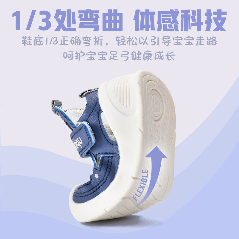 Baby sandals for boys, summer infant first walker shoes, 0-1-2 years old, soft sole baby and toddler functional shoes for girls