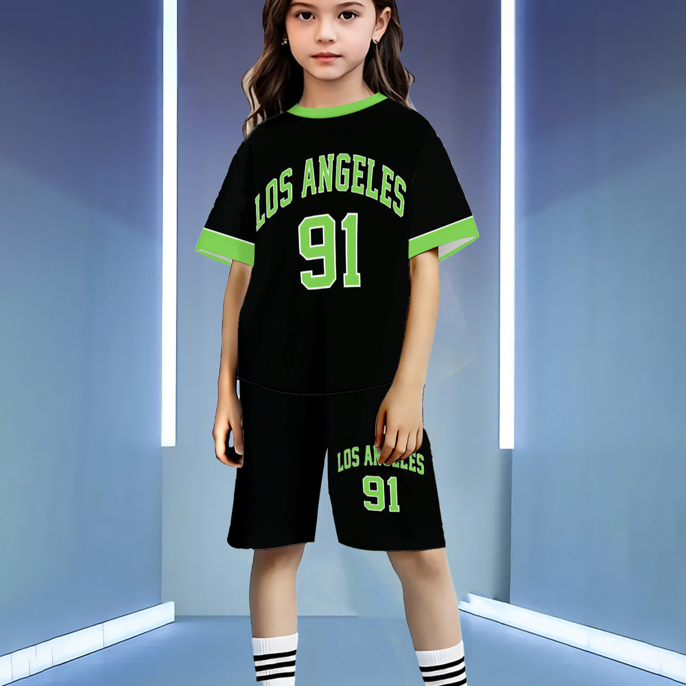 wholesale girls' short-sleeve and shorts sets, fashionable spring, summer, and autumn outfits for girls