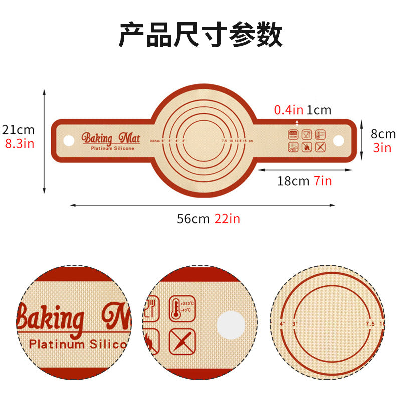 Silicone baking mat with handles, oven bread mat, dough baking mat, baking tool, dutch oven mat, european bread mat