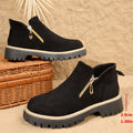 cross-border round toe side zipper martin boots ankle boots chunky heel new autumn/winter plus size women's ankle boots for export