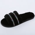 Amazon export one-character plush home cotton slippers women's autumn and winter new fashion outwear fur slippers wholesale