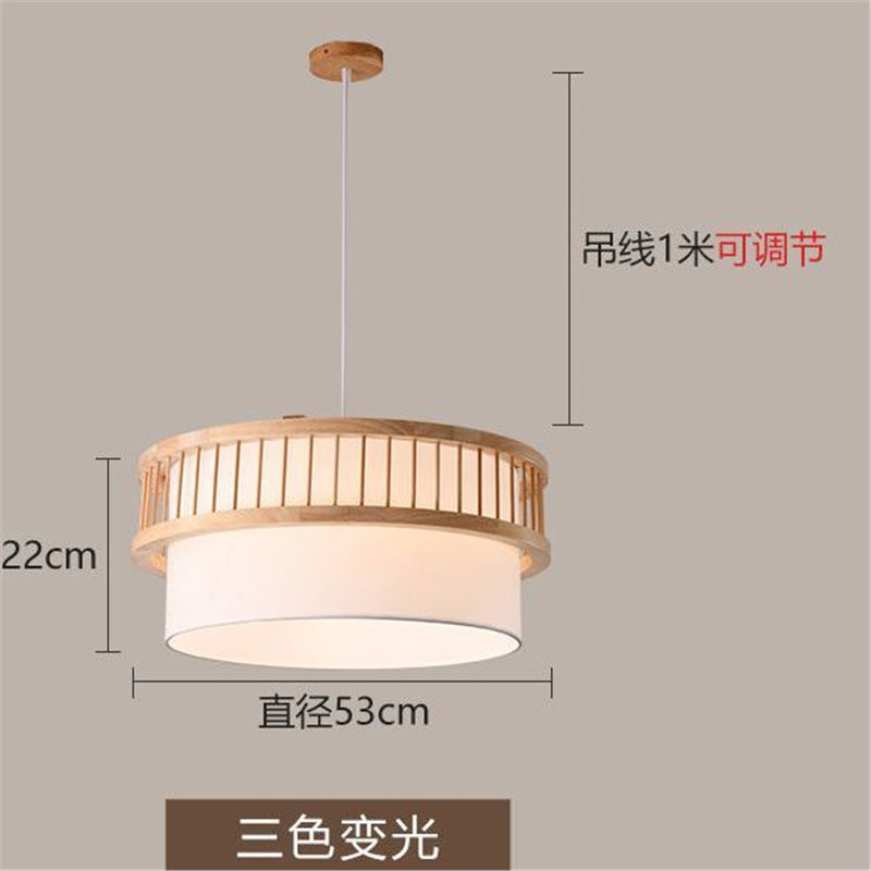 Nordic solid wood pendant light - restaurant, dining, hotel private room, noodle shop hanging lamp - japanese style master bedroom lighting fixture