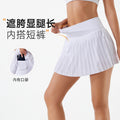 Yoga skirt - loose fit, breathable a-line badminton skirt - anti-exposure pleated fitness golf tennis skirt for women