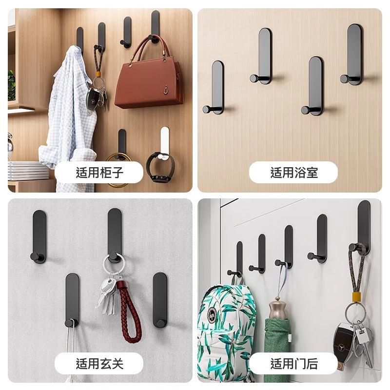 Black punch-free strong adhesive load-bearing adhesive hook bathroom toilet wall bathroom towel entrance door back hook