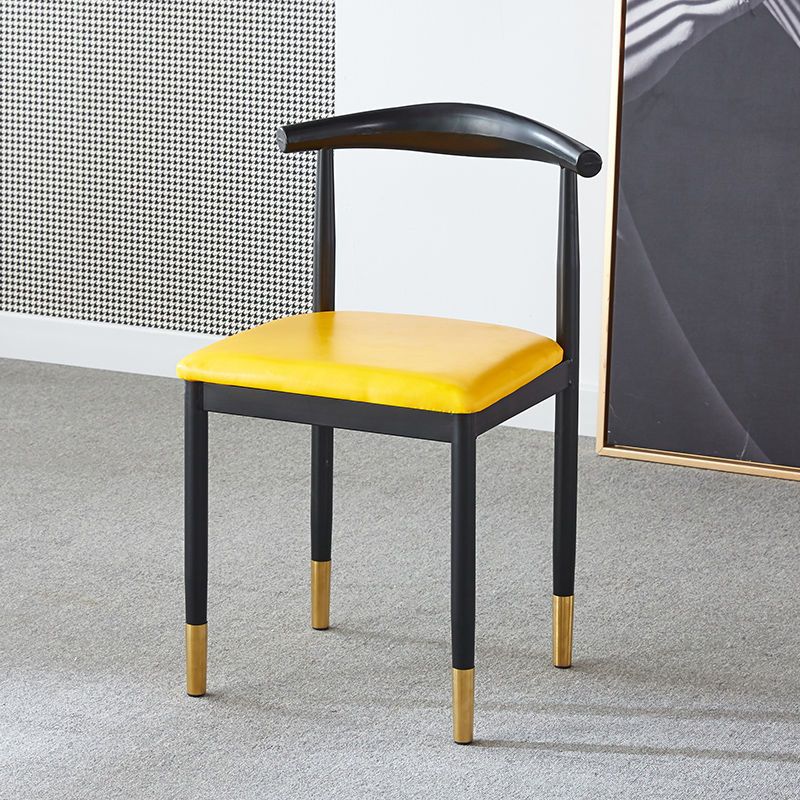 For home dining chair scandinaviancasual modern iron horn chair casual study stool imitation solid wood dining commercial back chair