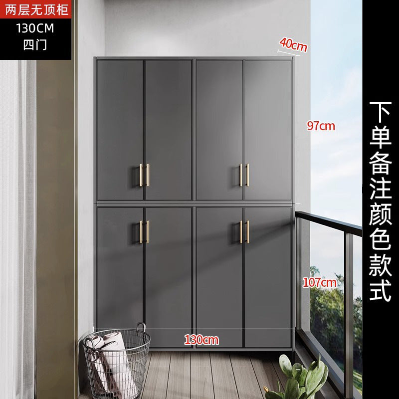 Space Aluminum Balcony Locker Sunscreen Wardrobe Large Capacity Cabinet Sundries Storage Cabinet Locker Shoe Cabinet Side Cabinet