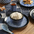 Japanese blue pattern soup bowl for home creative ramen bowl student dormitory instant noodle bowl rice bowl salad bowl retro bowl