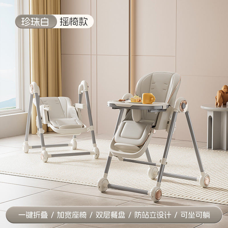 Baby high chair - portable, multifunctional dining chair for infants and toddlers - suitable for home and travel - reclining seat