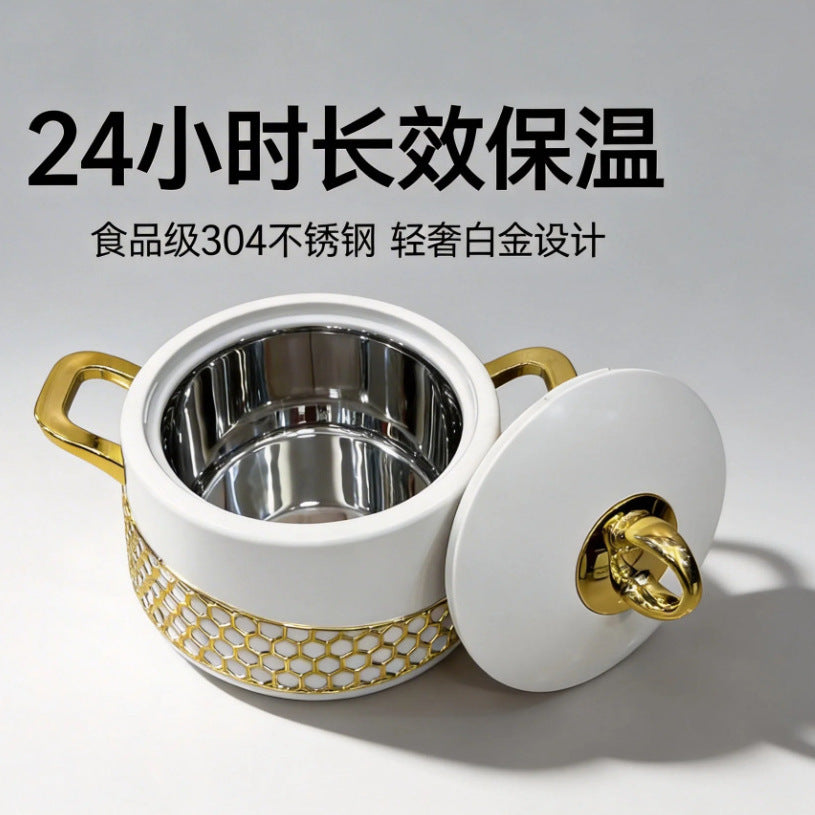 High-end light luxury cross-border insulated lunch box 3pcs food warmer 2l-2.5l-3l hot-selling insulated tableware