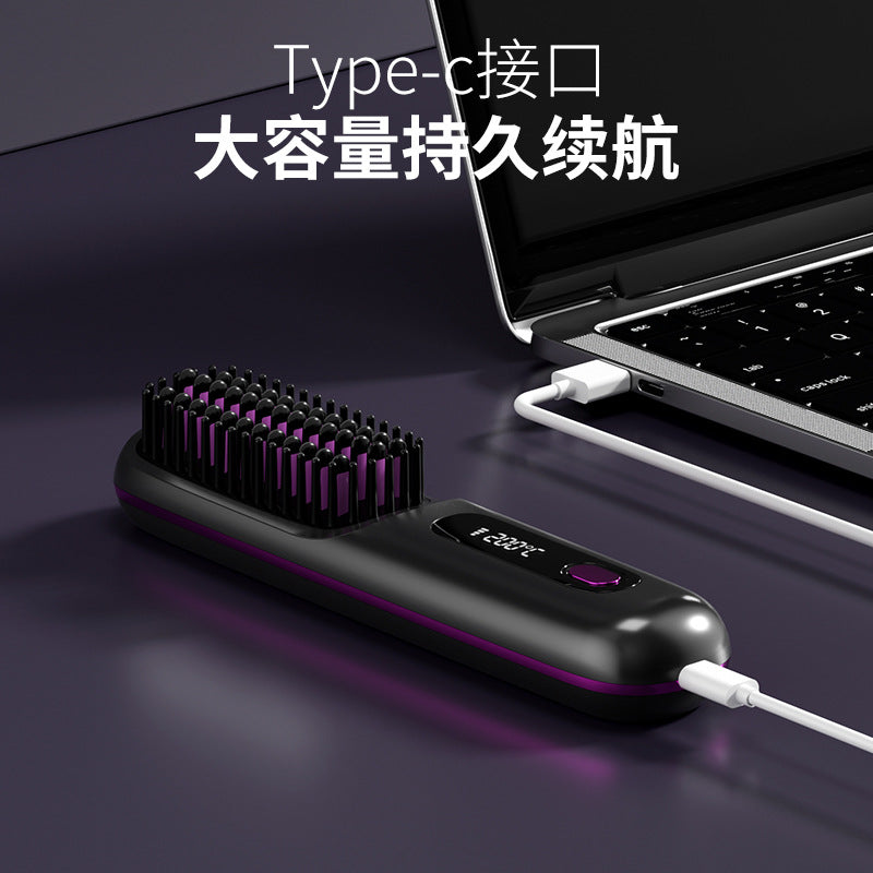 Rechargeable hair straightening comb, cross-border wireless hair straightener, negative ion hair straightening comb, wireless straightening & curling comb, portable hair straightening & curling comb