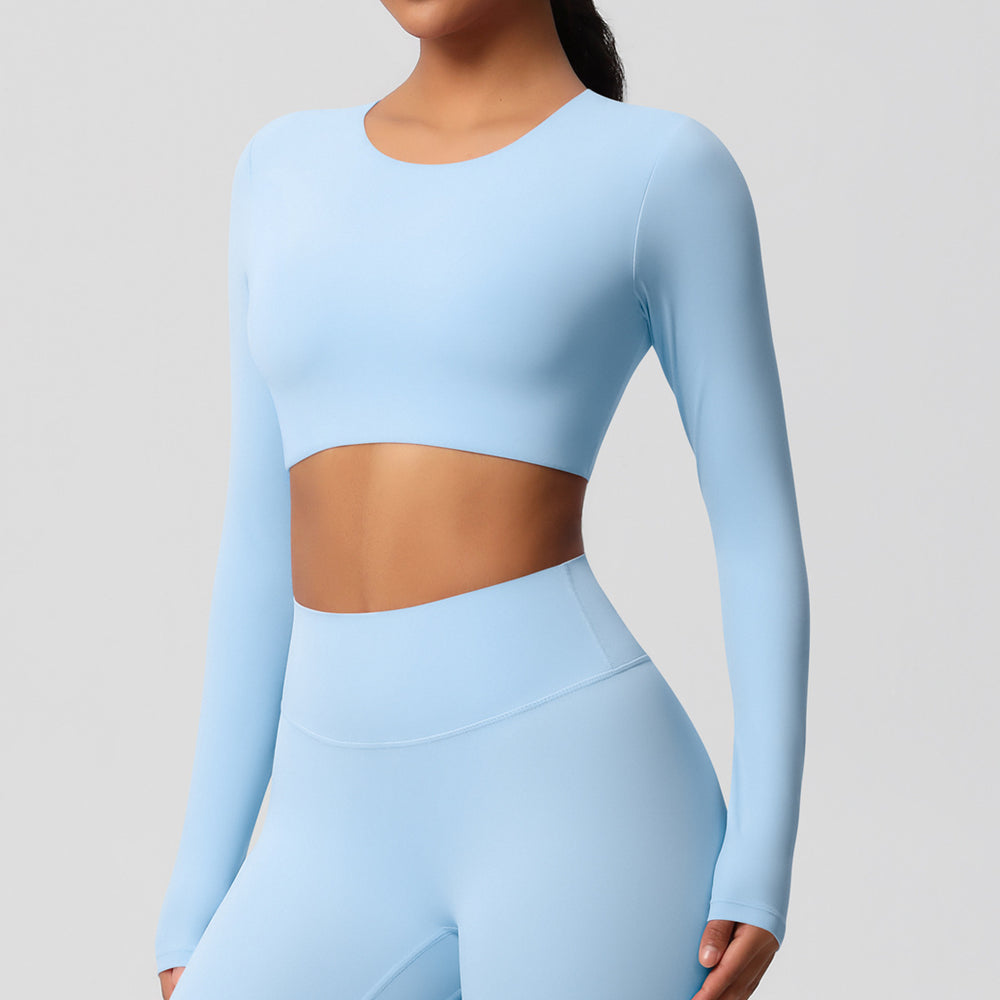 Ready-to-ship cross-border double-sided brushed, form-fitting, breathable solid color training yoga set, eight-piece athletic running fitness outfit for women
