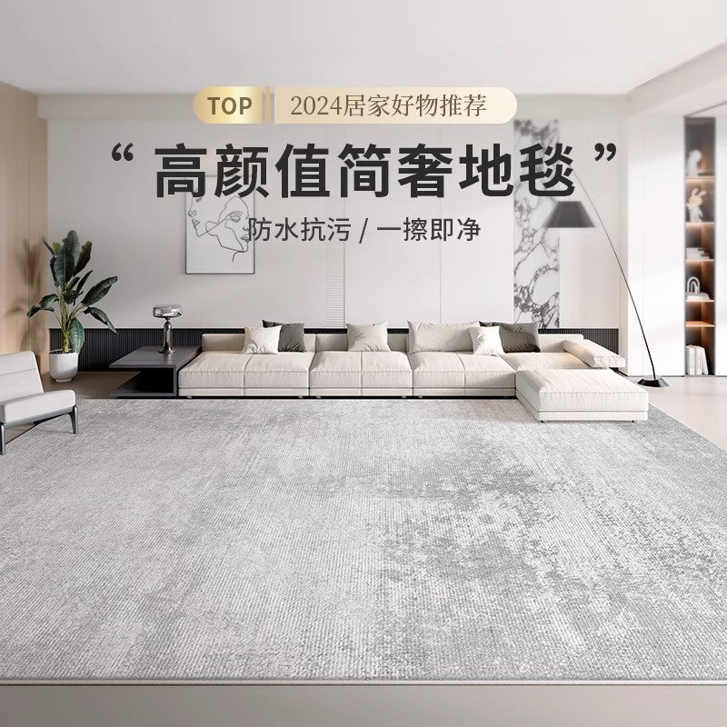 Carpet living room bedroom  new light luxury high-end waterproof washable large area full cover coffee table floor mat