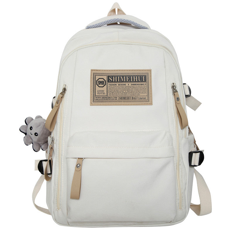 Spring and summer simple travel backpack computer backpack casual solid color ultra-light junior high school students large-capacity schoolbag