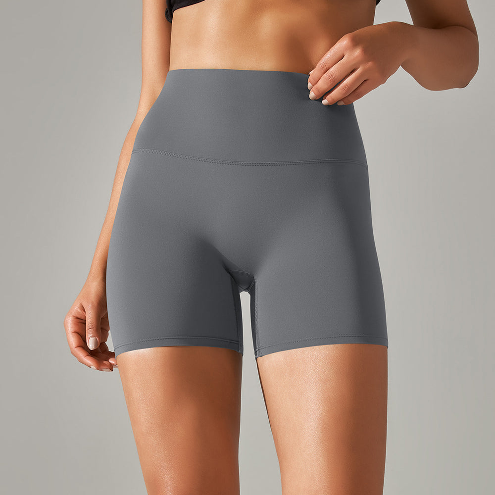 New arrival no awkward line nude high waist yoga pants women's double-sided brushed peach butt tight sports three-quarter pants