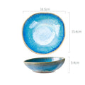 Japanese retro irregular textured stoneware ceramic bowl - vintage style unique ins hotel restaurant salad bowl dessert bowl