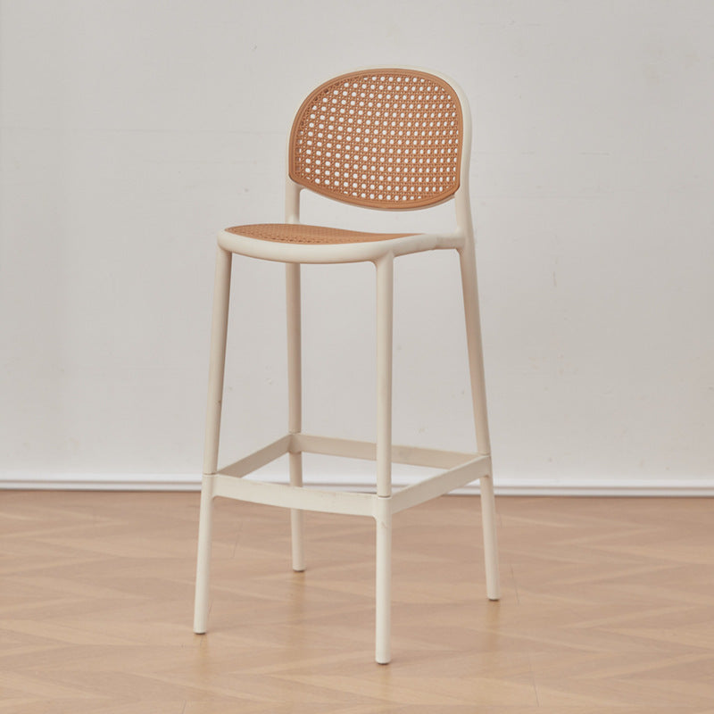 Modern casualfor home high chair scandinavian plastic bar chair rattan back bar chair balcony bar front chair
