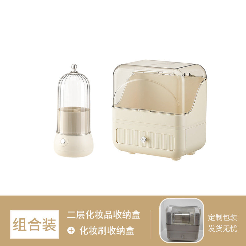 German cosmetics storage box large capacity dustproof new cream wind desktop dresser skin care product storage shelf