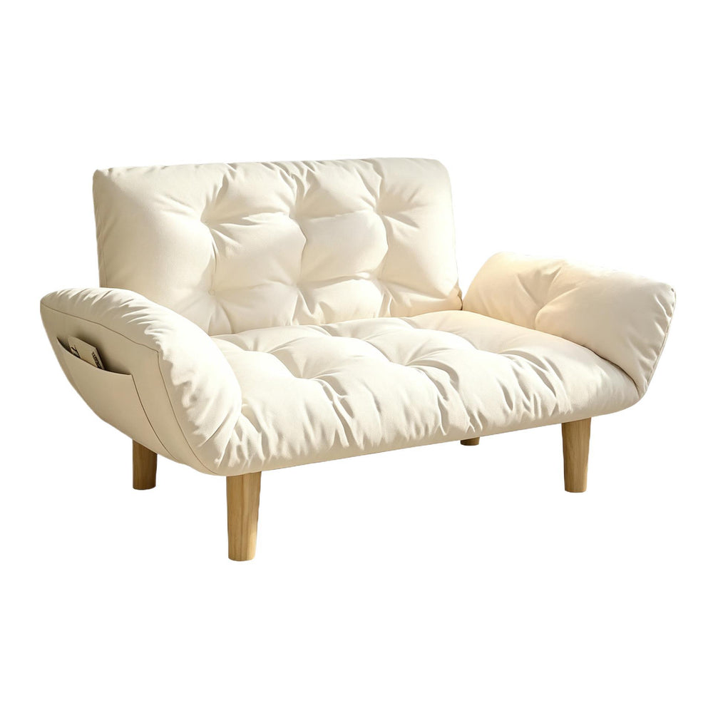 Cream cloud lazy sofa double reclining rental house bedroom no-wash small apartment foldable dual-purpose sofa bed